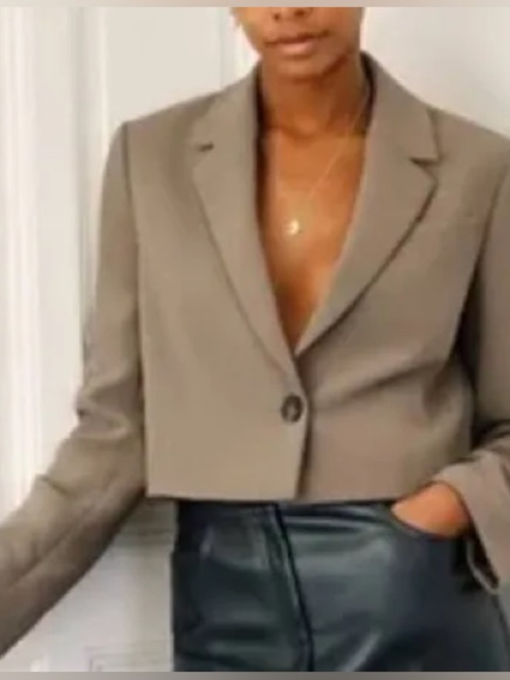 Wilfred Aritzia Brown Blazer Open Front Tailored Jacket Fit Size S